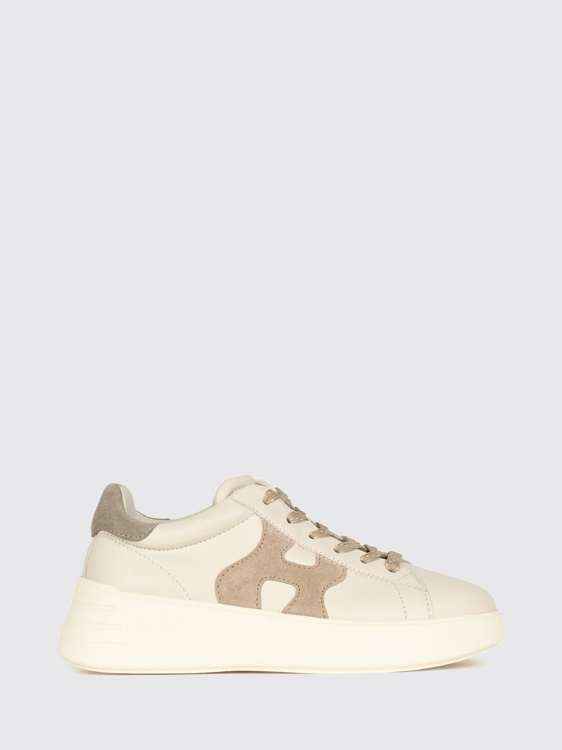 Hogan Rebel H562 Leather and Suede Platform Sneakers with H Logo