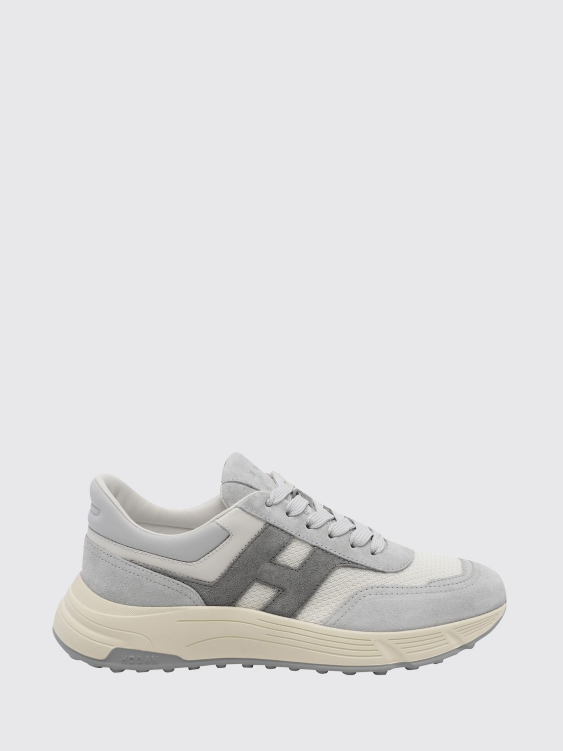 Hogan Hyperlight Leather and Mesh Sneakers with Serrated Sole