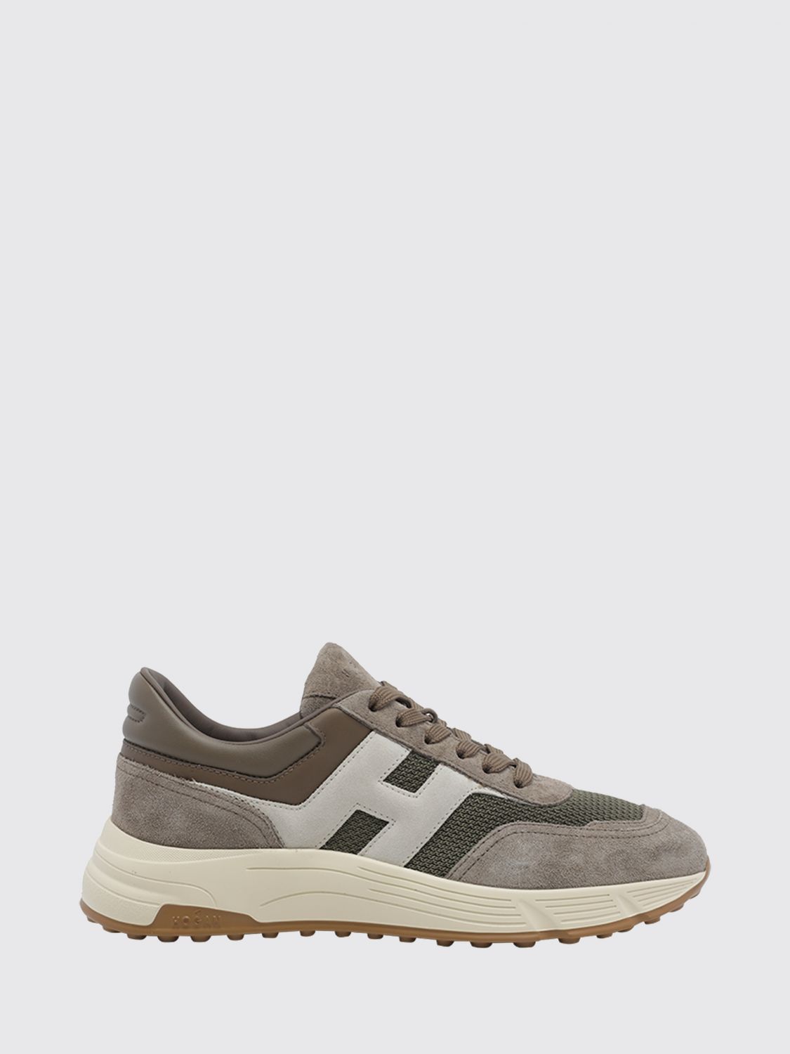 Hogan Hyperlight Leather and Mesh Sneakers with Serrated Sole