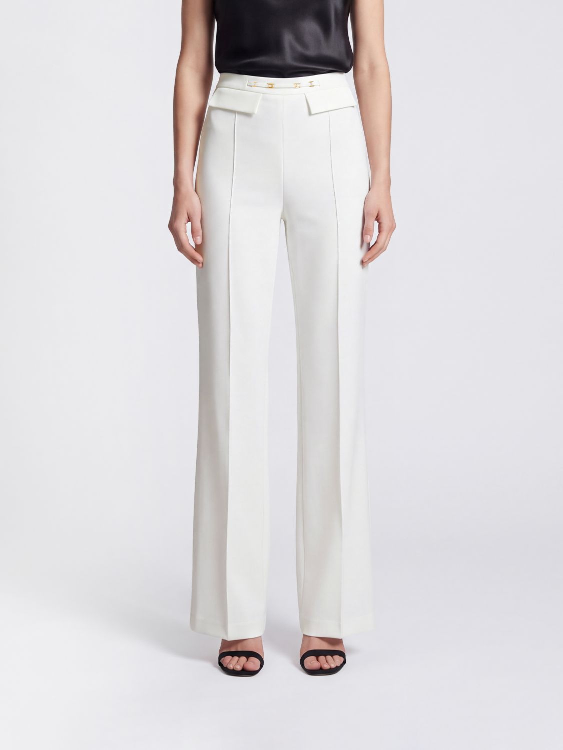 ELISABETTA FRANCHI Hoch taillierte Skinny-Hose aus Stretch-Crêpe