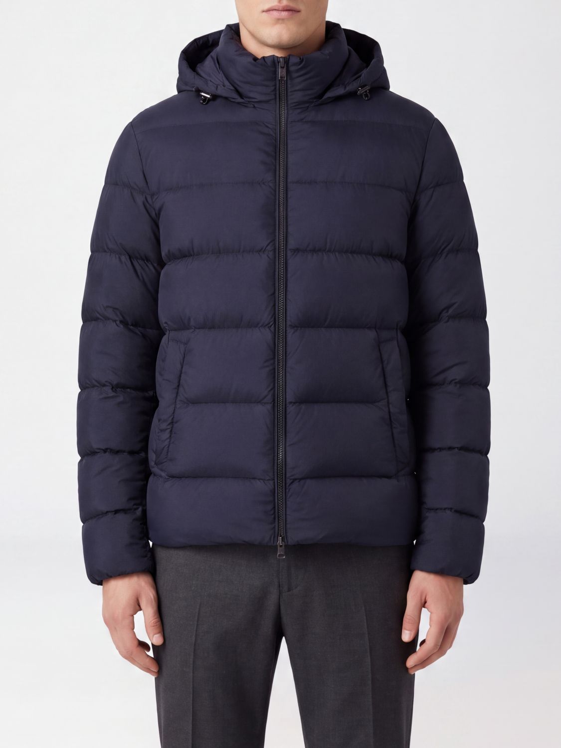 HERNO Hooded Water-Repellent Quilted Nylon Down Jacket