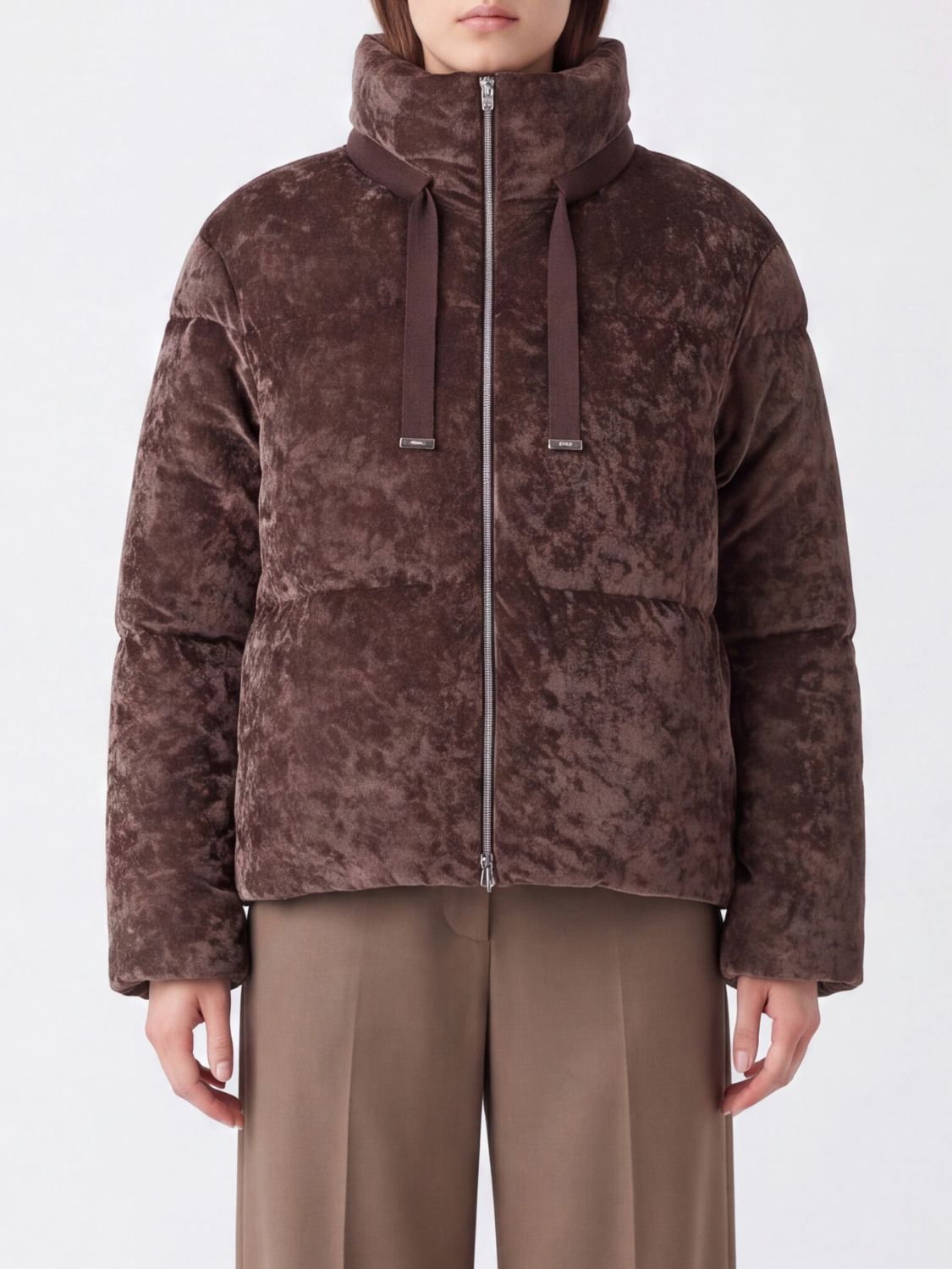 HERNO High-Neck Quilted Microfiber Down Jacket with Hood
