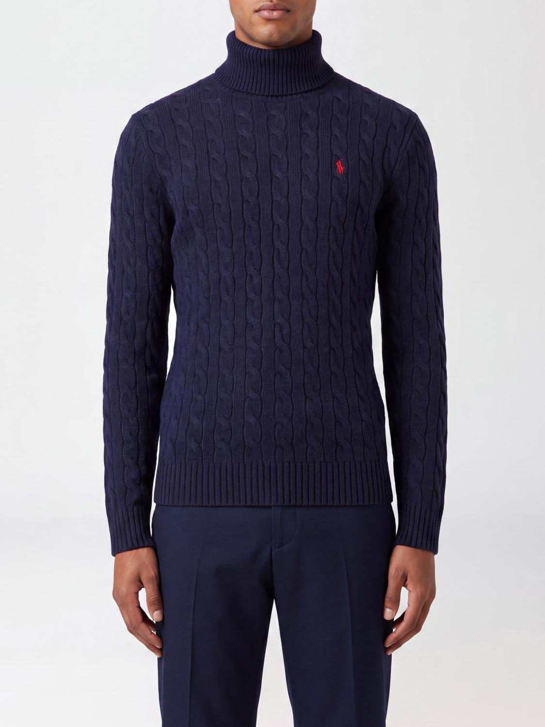 POLO RALPH LAUREN Slim Fit Roll Neck in Wool and Cashmere with Pony Logo