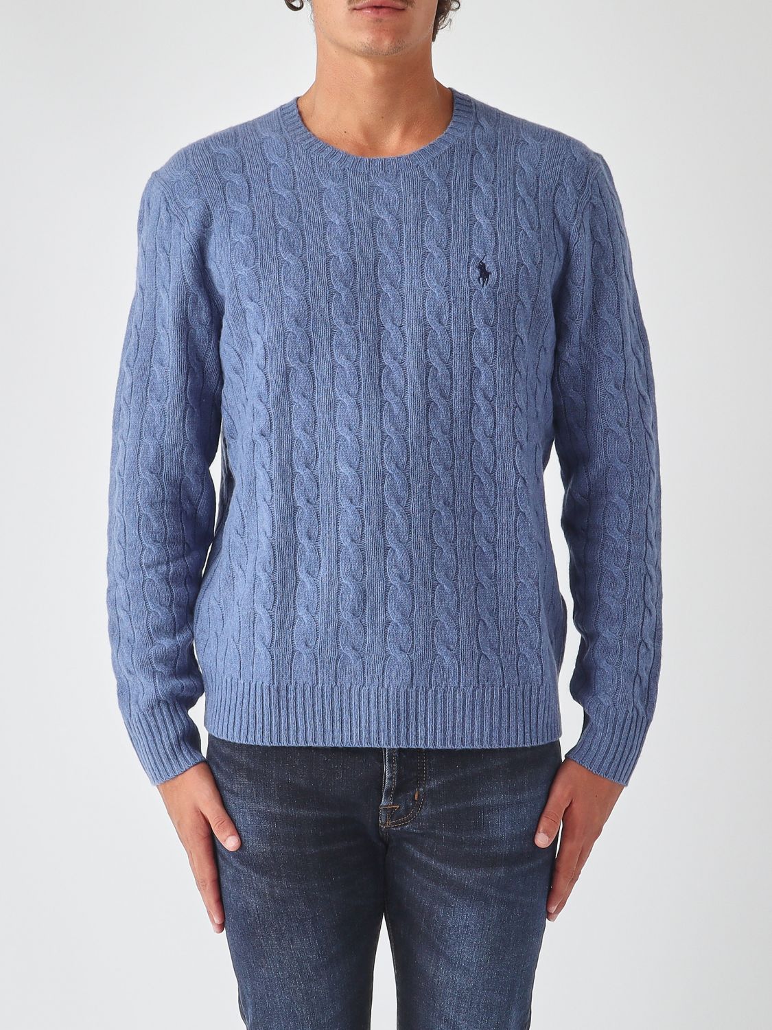 POLO RALPH LAUREN Pullover mit Rundhalsausschnitt aus Wolle und Kaschmir mit gesticktem Pony-Logo