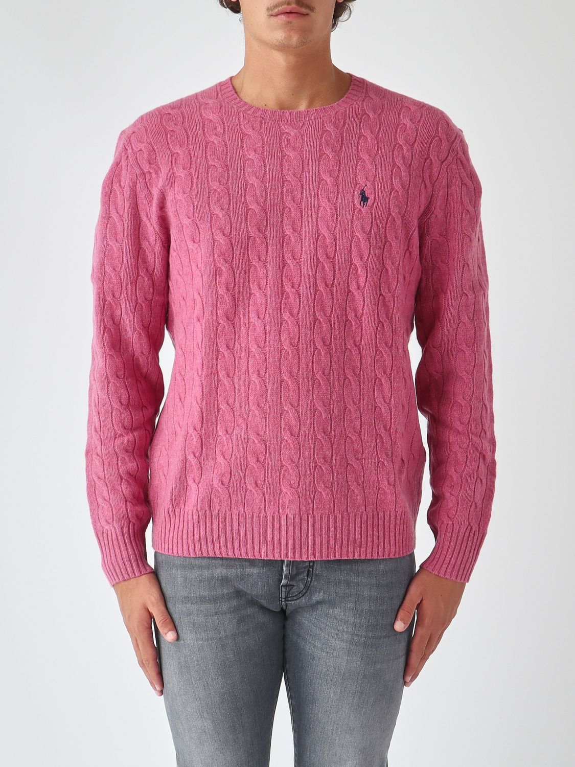 POLO RALPH LAUREN Pullover mit Rundhalsausschnitt aus Wolle und Kaschmir mit gesticktem Pony-Logo