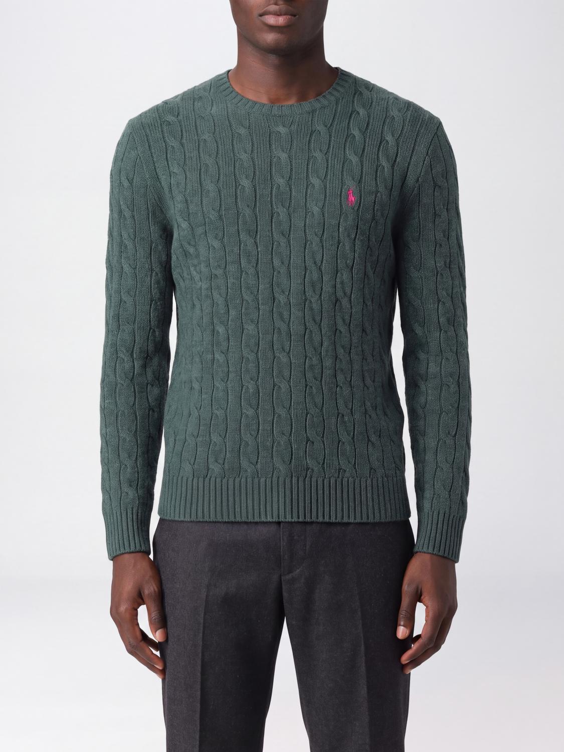 Polo Ralph Lauren Crewneck Jumper in Wool and Cashmere with Embroidered Pony Logo
