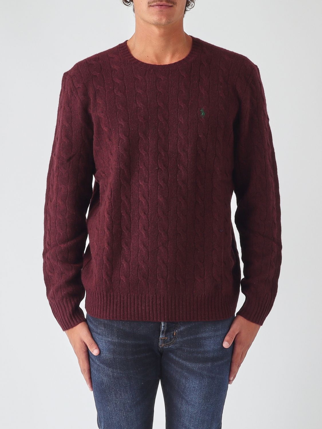 POLO RALPH LAUREN Pullover mit Rundhalsausschnitt aus Wolle und Kaschmir mit gesticktem Pony-Logo