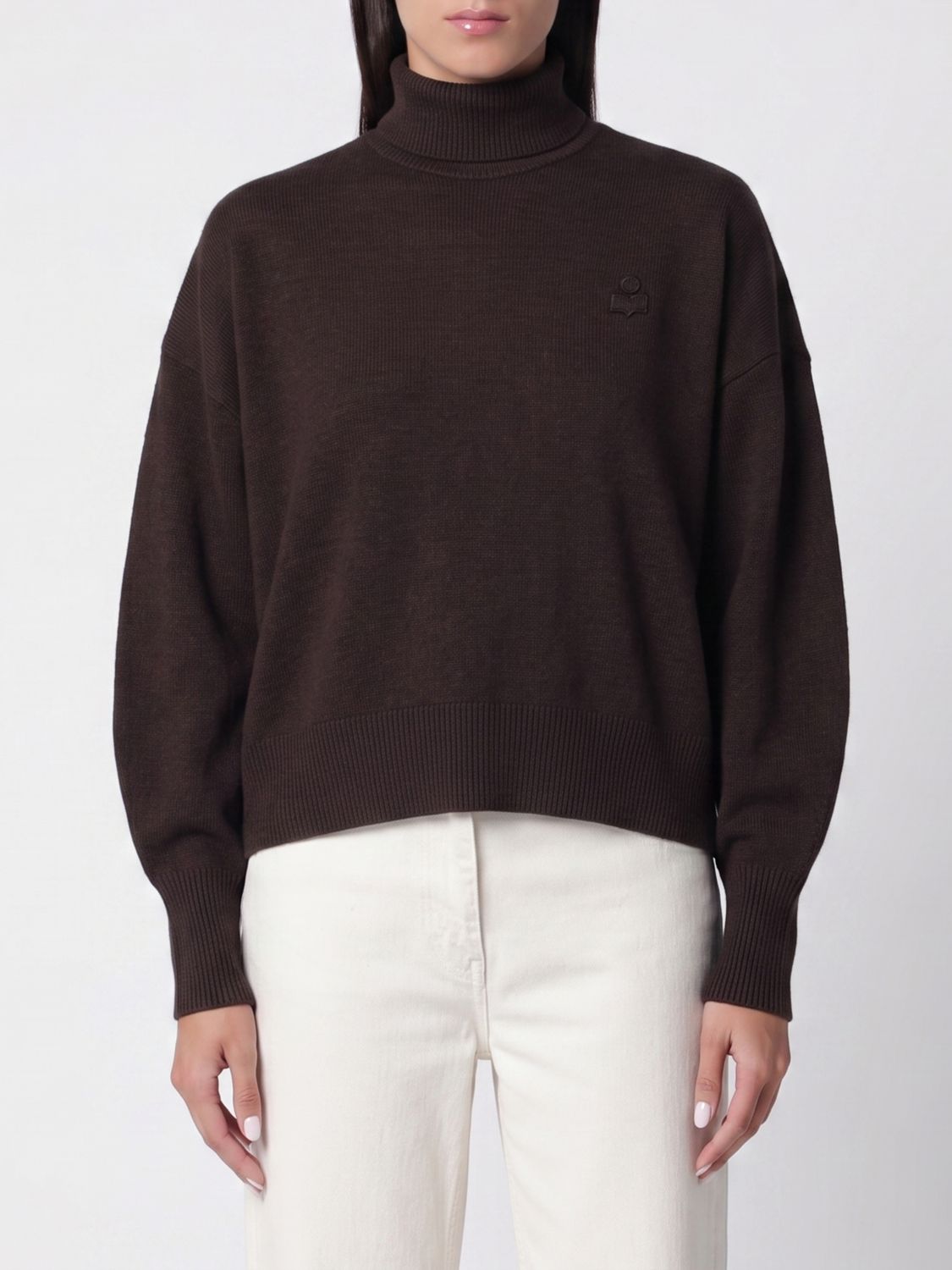 ISABEL MARANT ETOILE Rollkragenpullover aus Baumwollmix mit gesticktem Logo