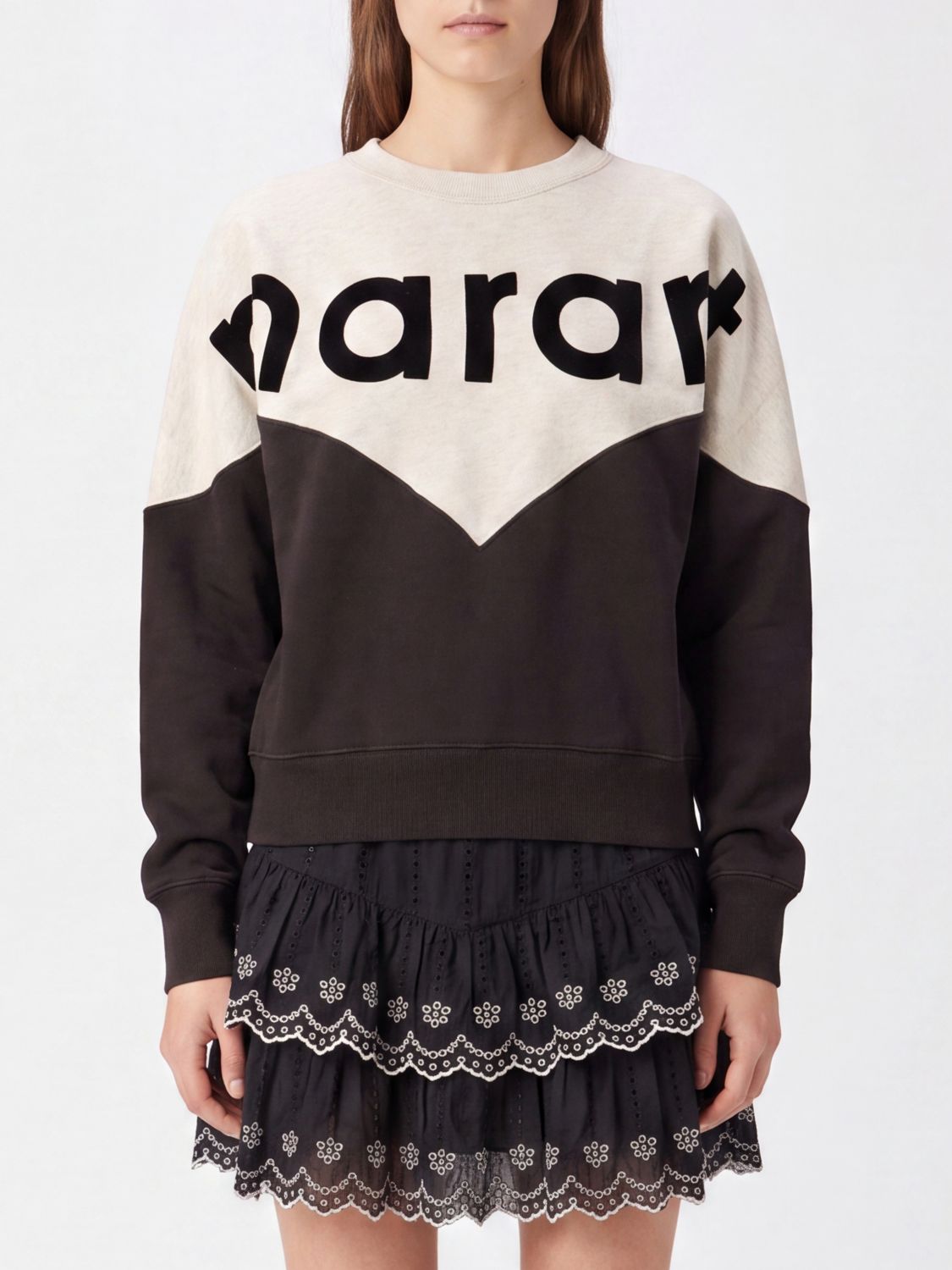 Isabel Marant Etoile Relaxed Fit Crewneck Cotton Sweatshirt with Logo