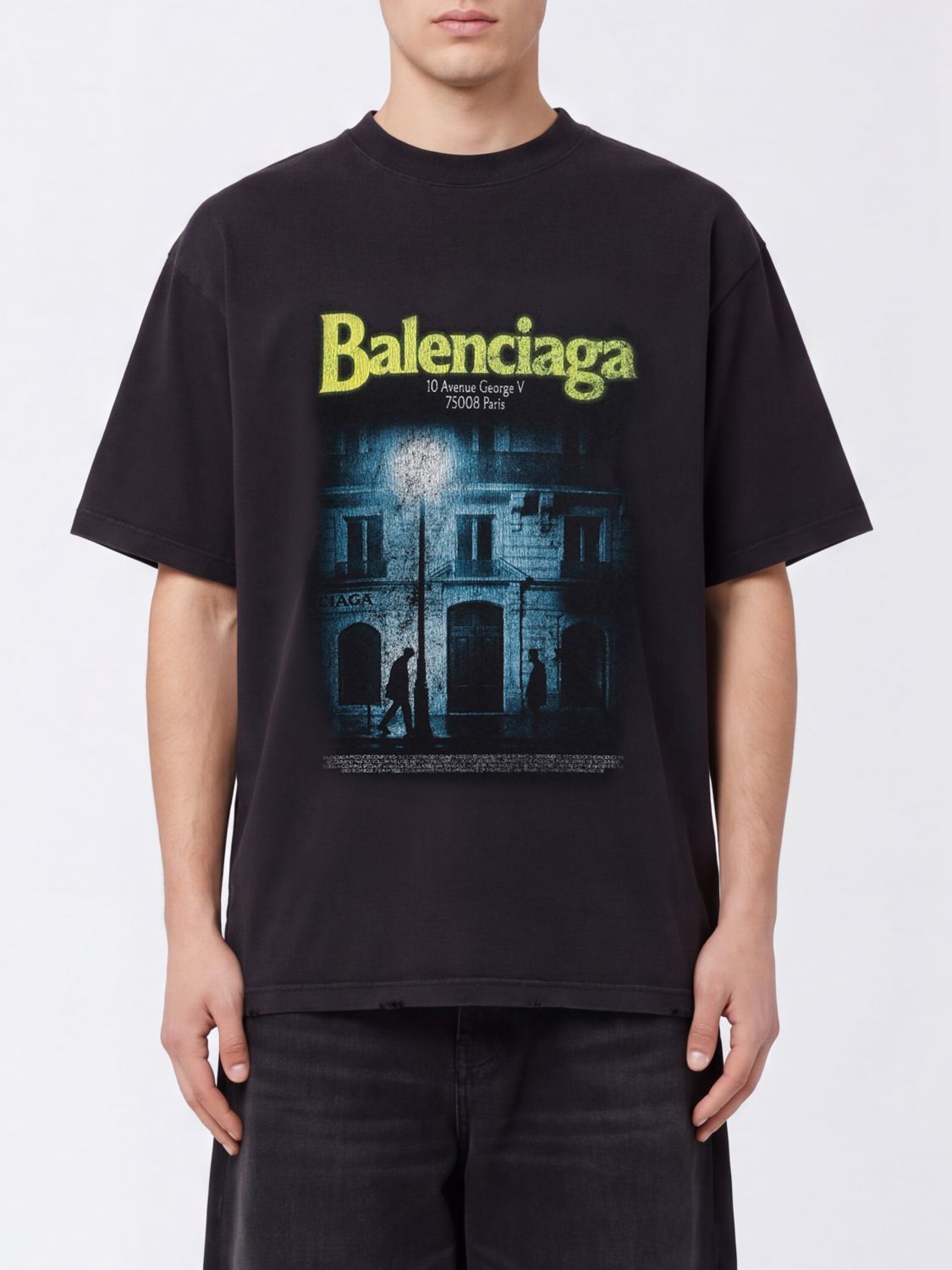 BALENCIAGA Relaxed-Fit-Baumwoll-T-Shirt mit Grafikdruck und Logo