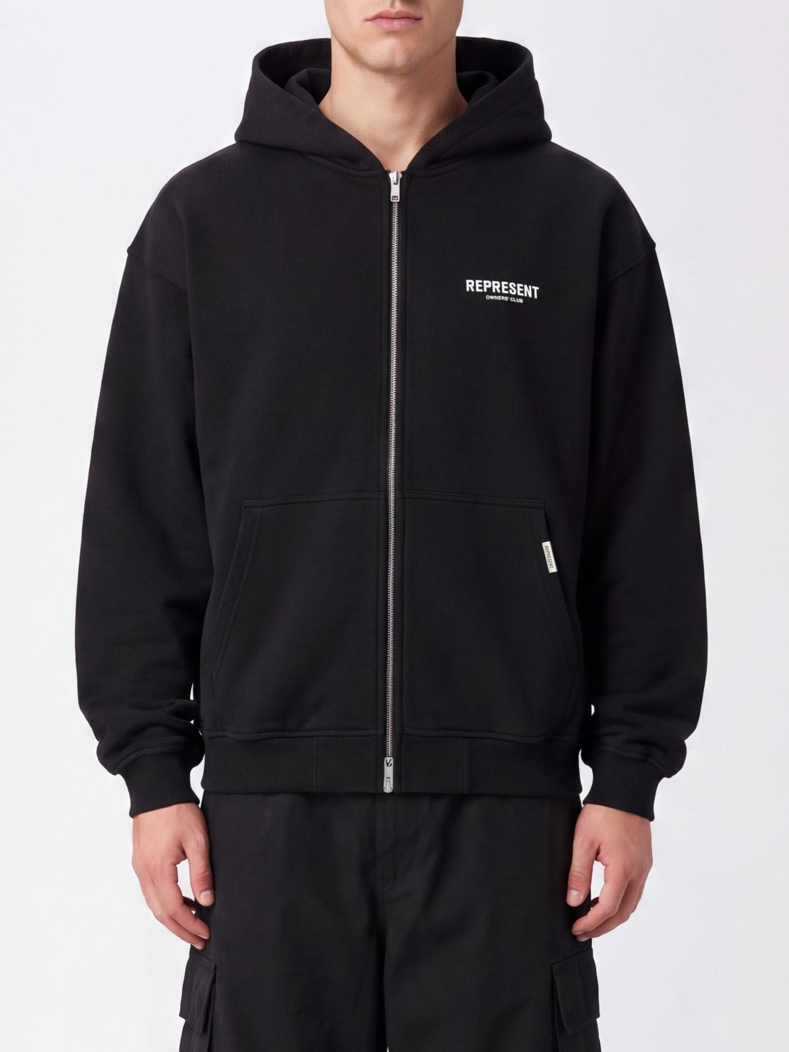 REPRESENT Relaxed-Fit Kapuzenjacke von mit Reißverschluss und gesticktem Logo