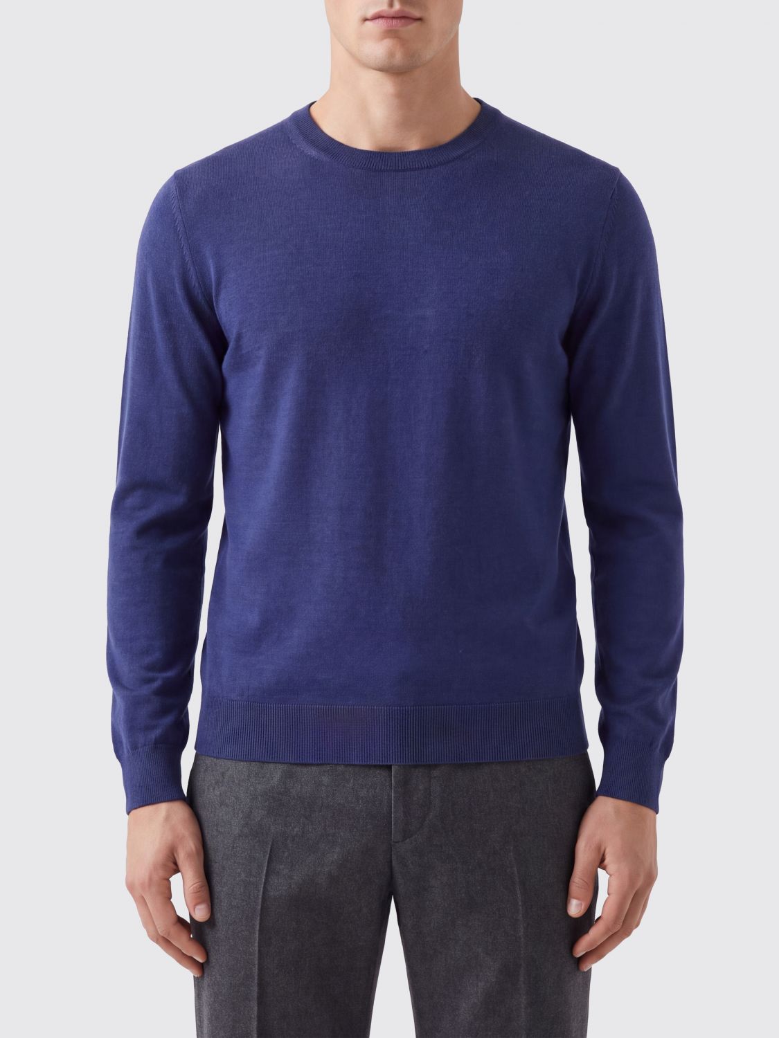 Brunello Cucinelli Cashmere And Silk Blend Crewneck Sweater In 蓝色