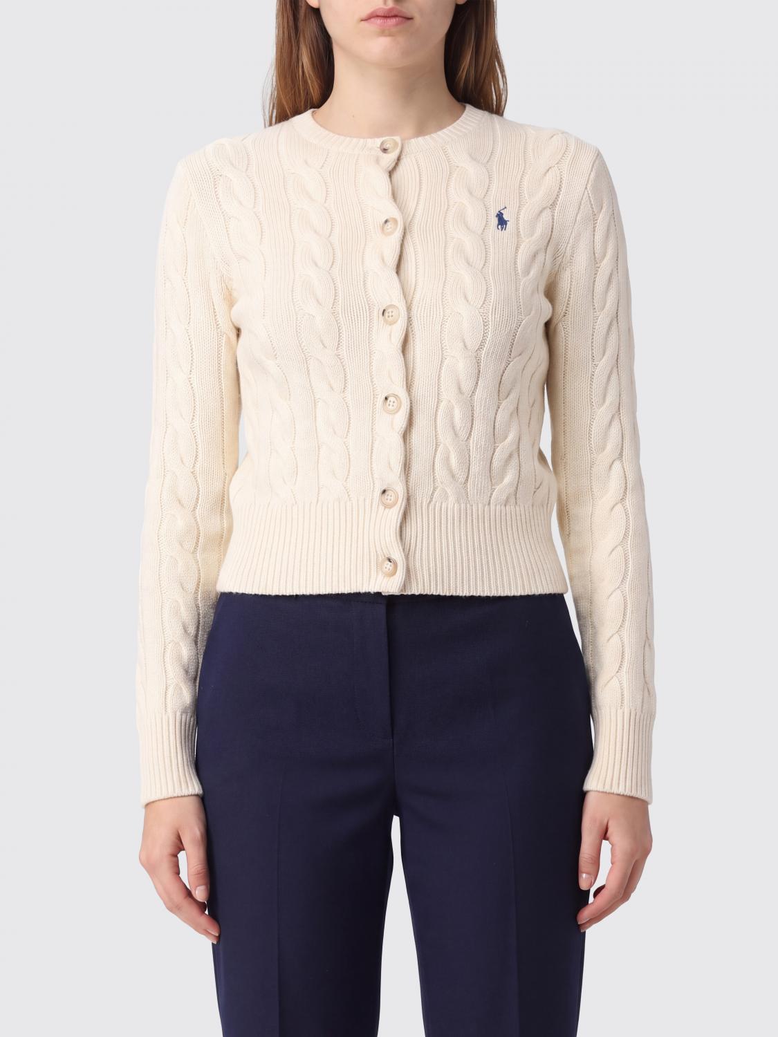 POLO RALPH LAUREN Strick-Cardigan aus Wolle mit Rundhalsausschnitt und Pony-Logo