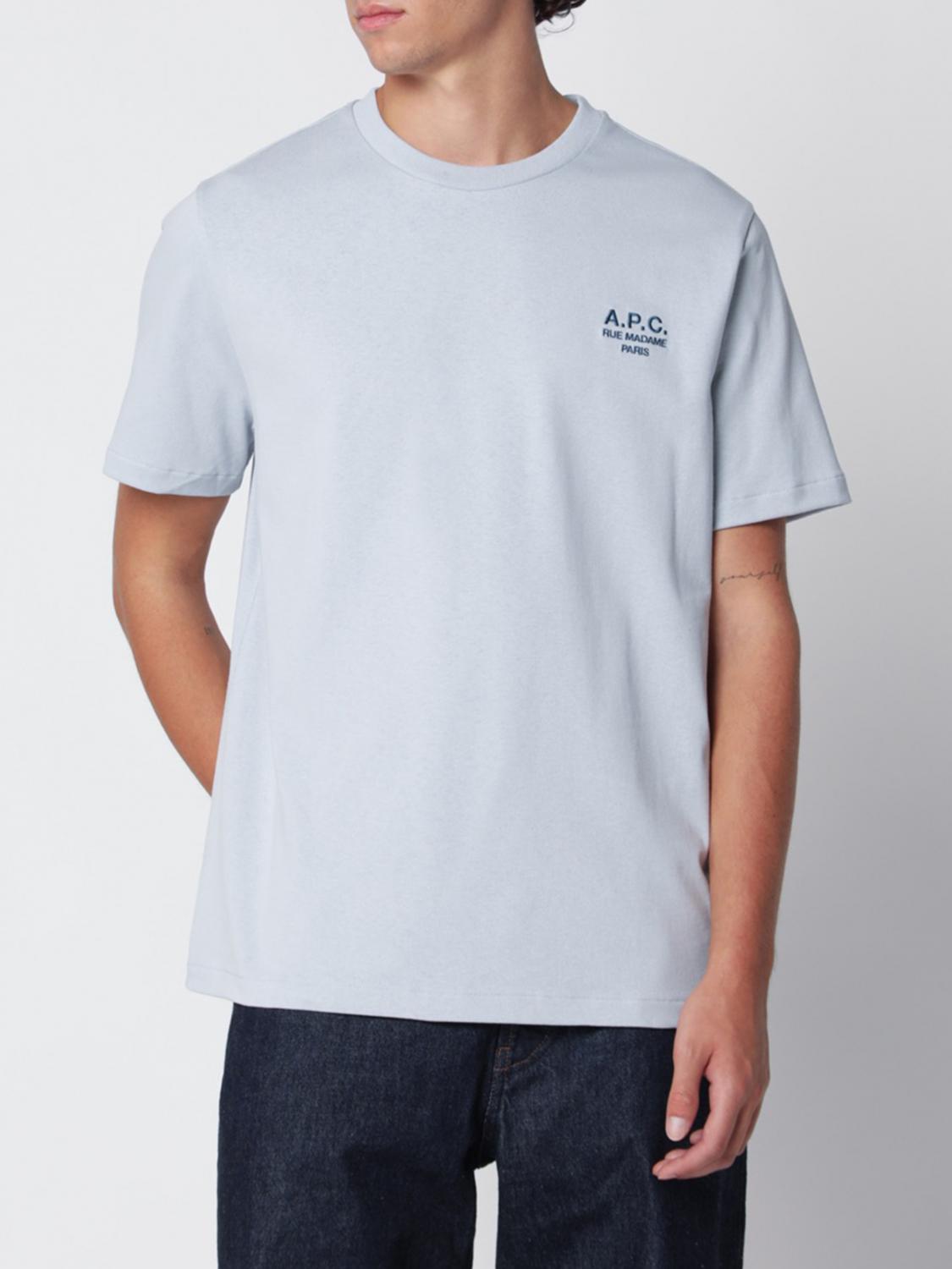 A. P.C. T-shirt in cotone a maniche corte con logo stampato a contrasto