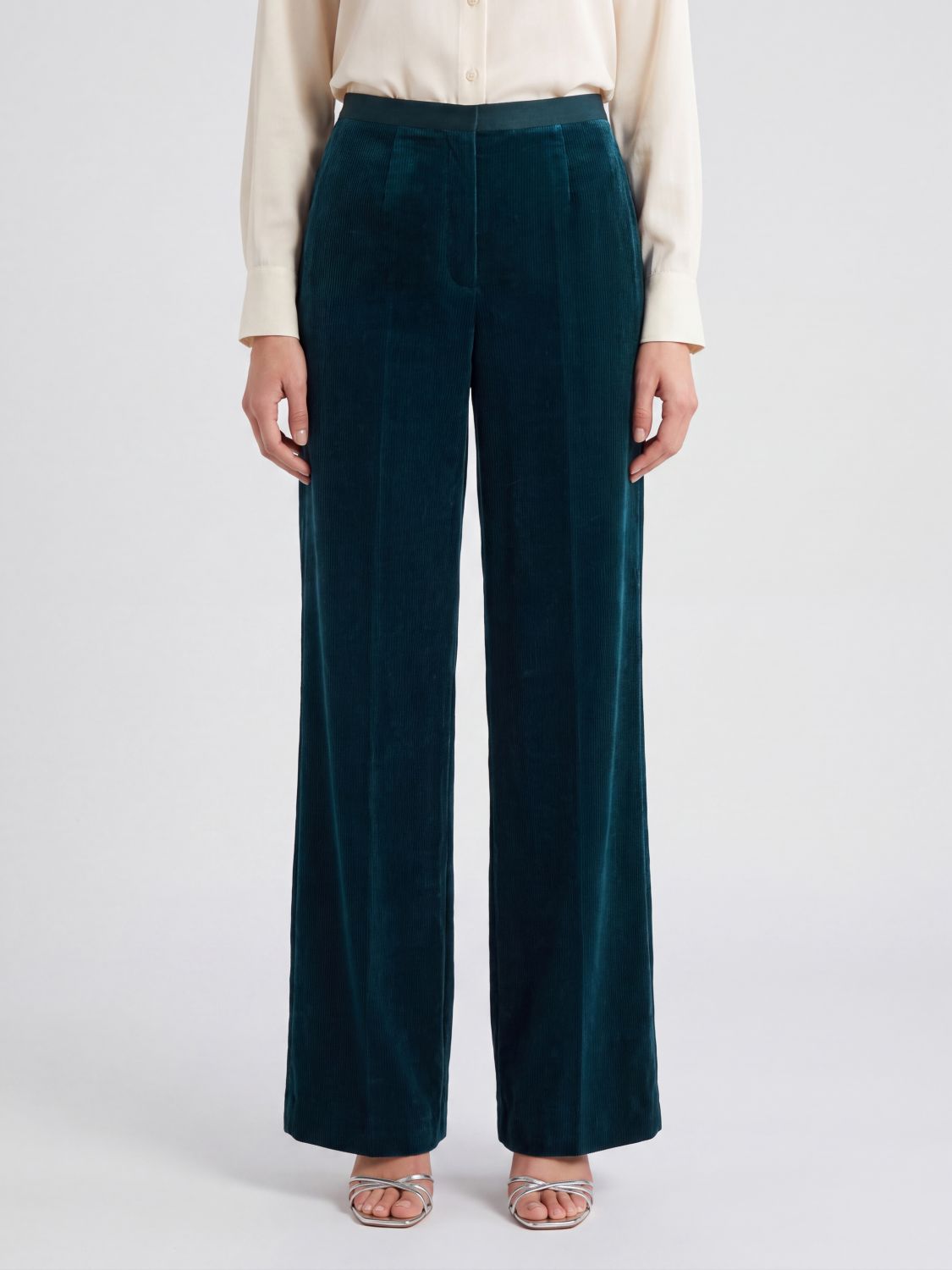 FORTE FORTE Weit geschnittene Cordhose mit verdecktem Verschluss
