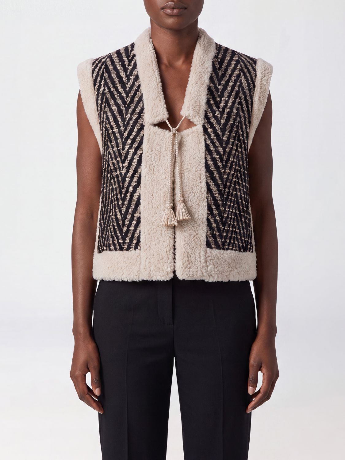 FORTE FORTE Waistcoat Woman color Black