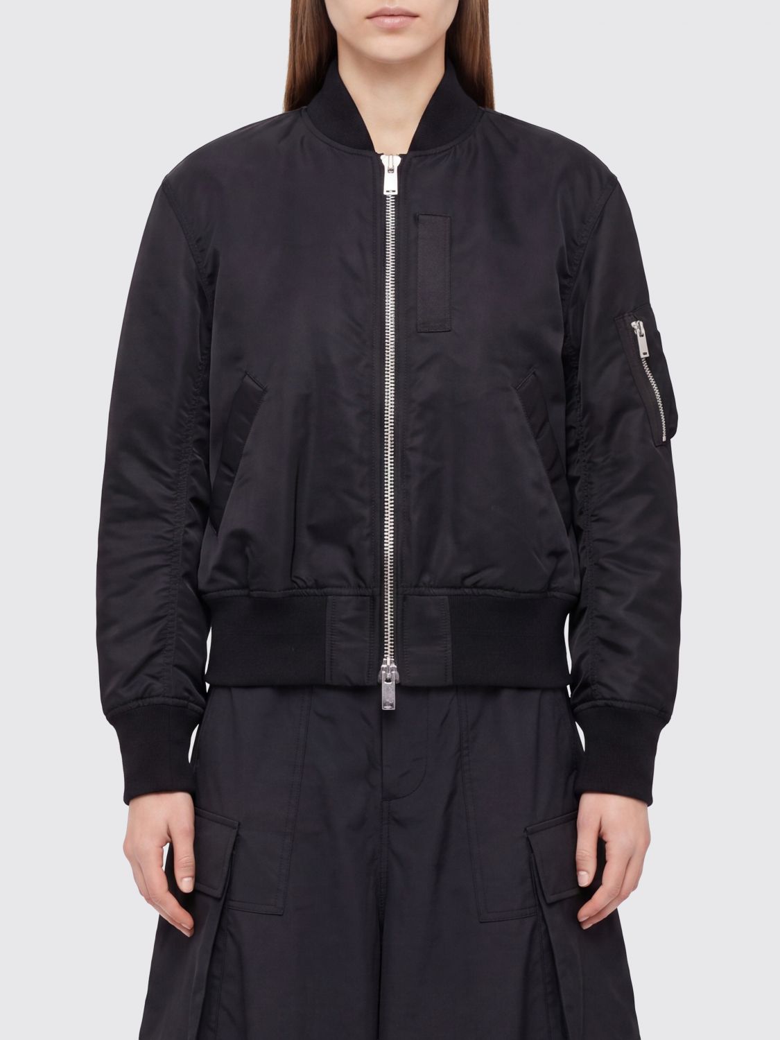SACAI Nylon-Bomberjacke von mit klassischem Kragen und elastischem Saum