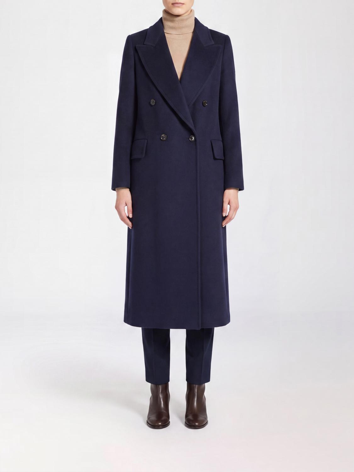 MAX MARA Langer zweireihiger Mantel aus Schurwolle und Kaschmir