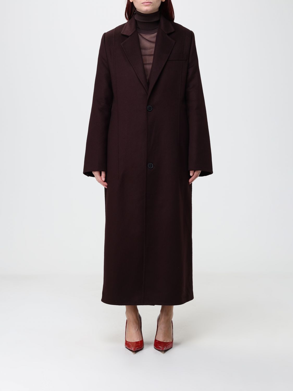 VICTORIA VICTORIA BECKHAM Langer einreihiger Mantel aus Schurwollmischung