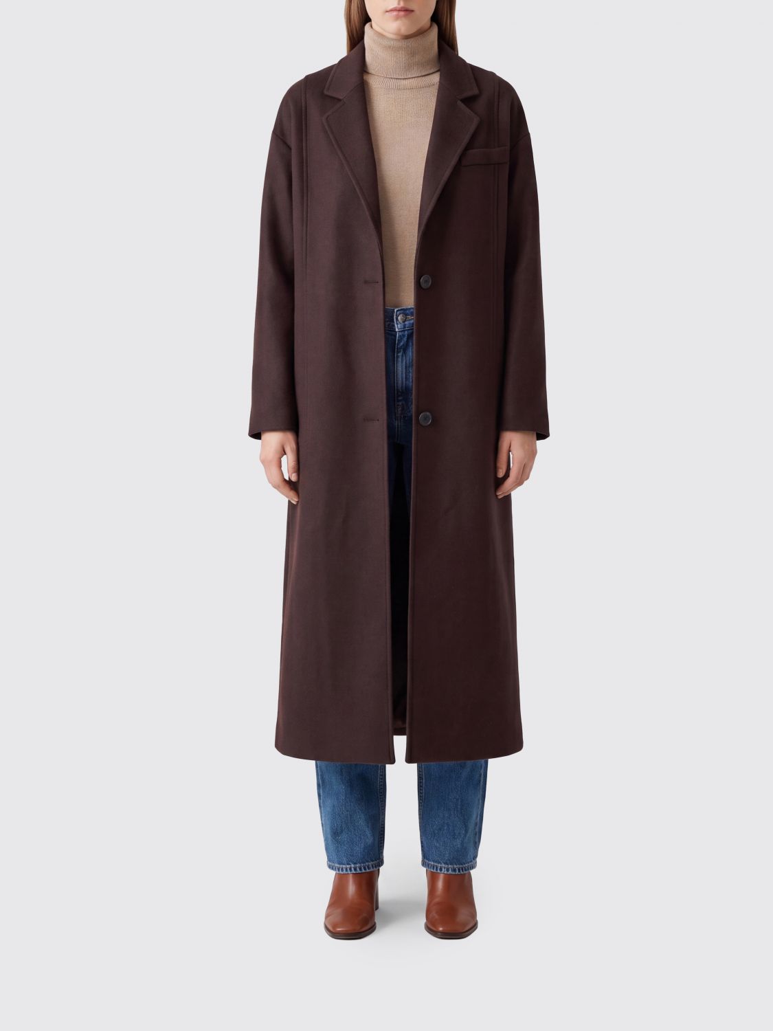 VICTORIA VICTORIA BECKHAM Langer einreihiger Mantel aus Schurwollmischung