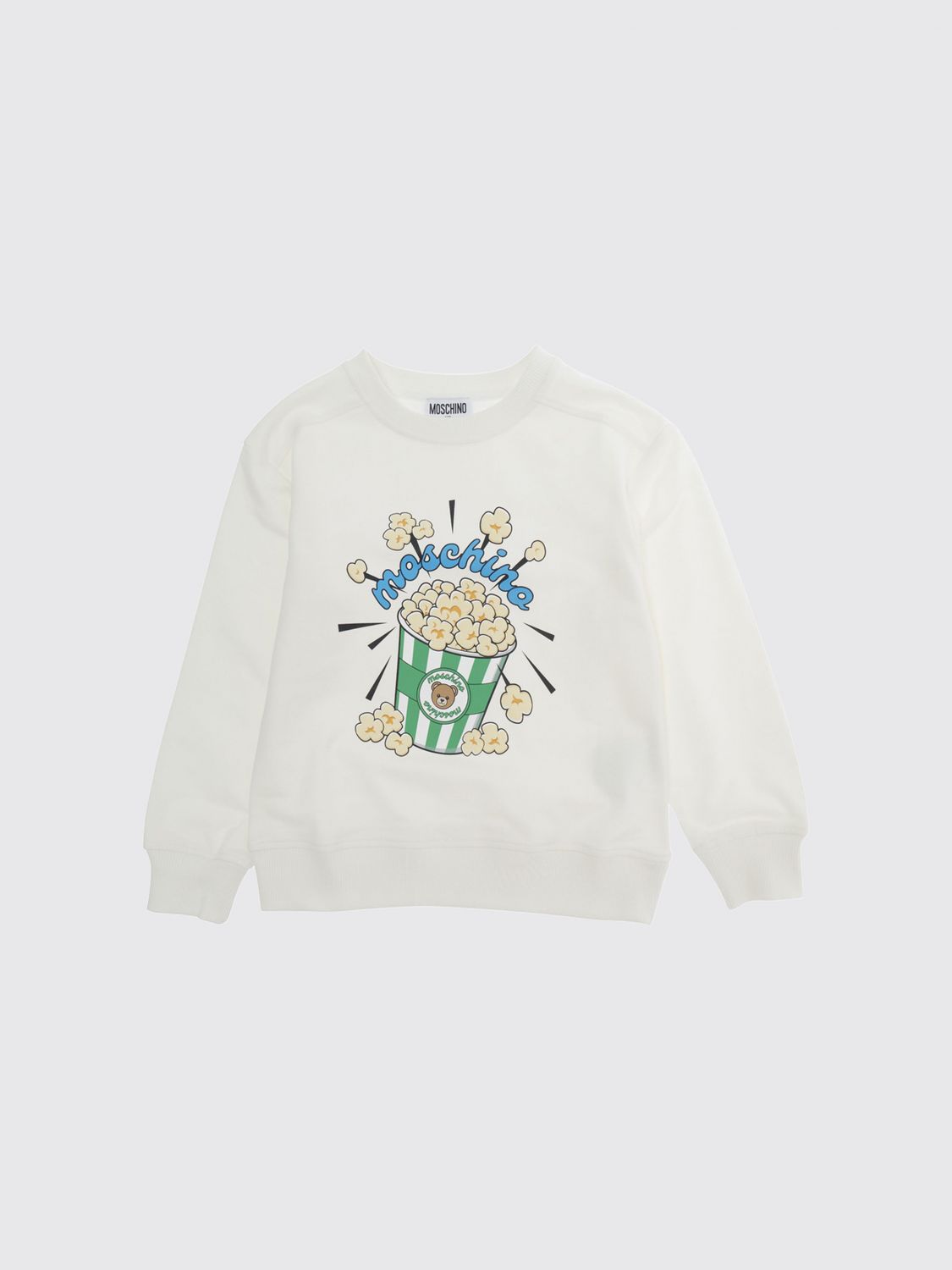 MOSCHINO Jungen-Sweatshirt aus Baumwolle mit kontrastierendem Grafik-Logo-Print