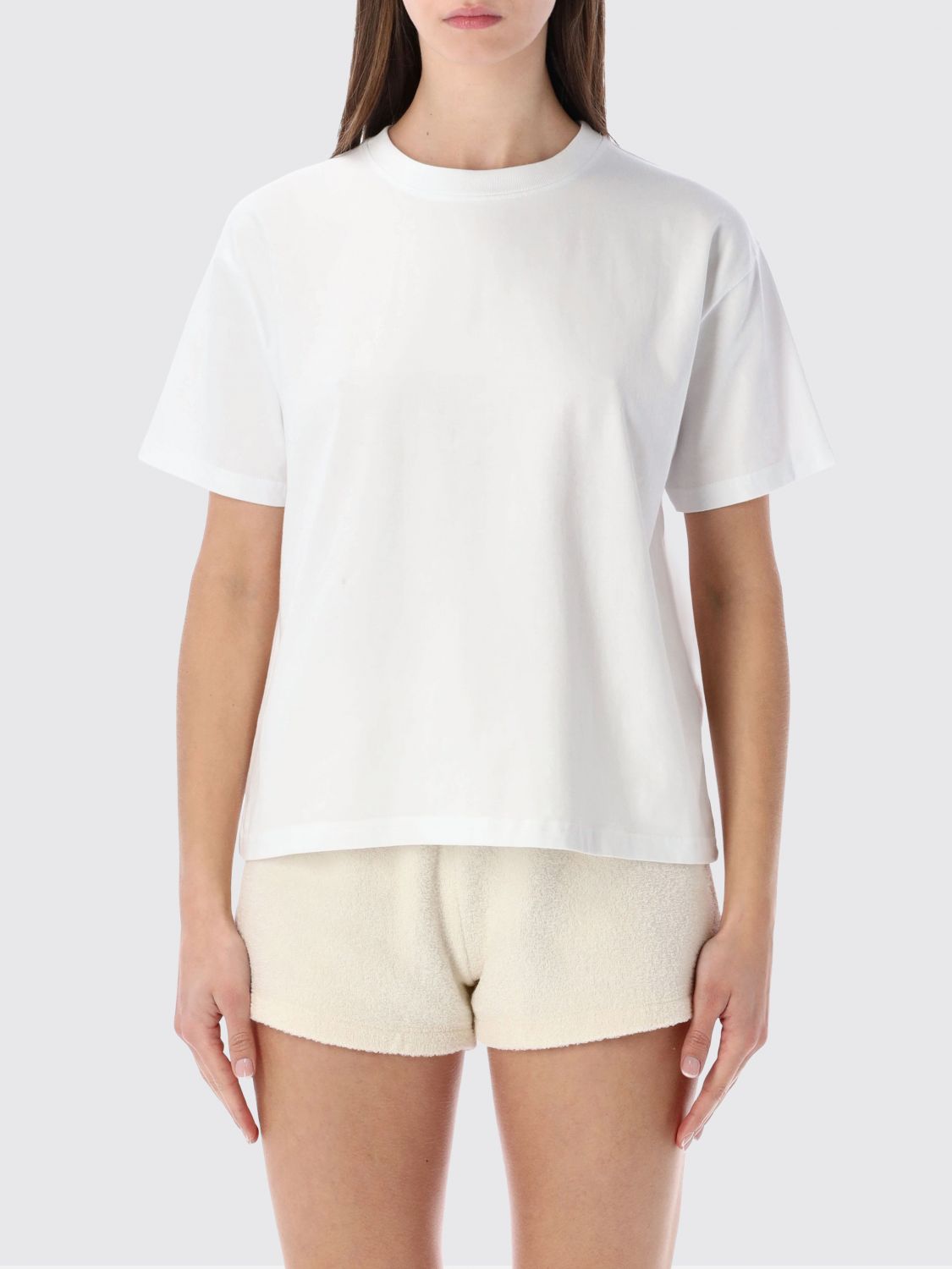 AMERICAN VINTAGE Kurzärmeliges Baumwoll-T-Shirt mit überschnittenen Schultern