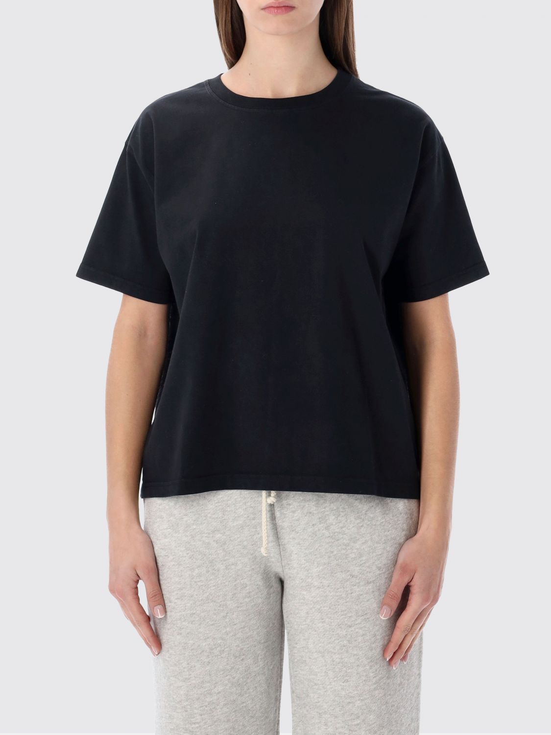 American Vintage Short-Sleeve Cotton T-Shirt with Dropped Shoulders · L