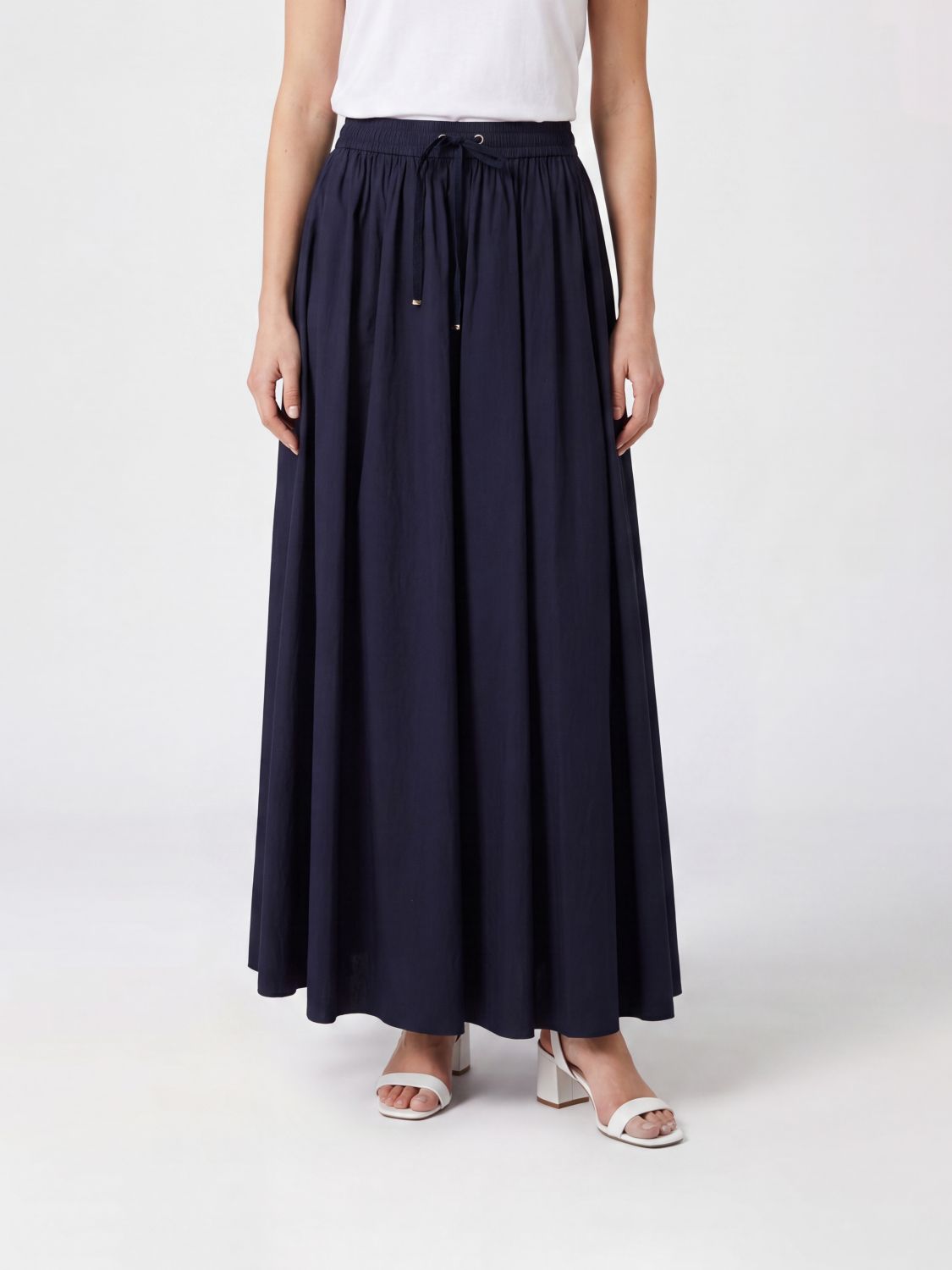 HERNO A-Line Midi Jersey Skirt with High Elasticated Waist