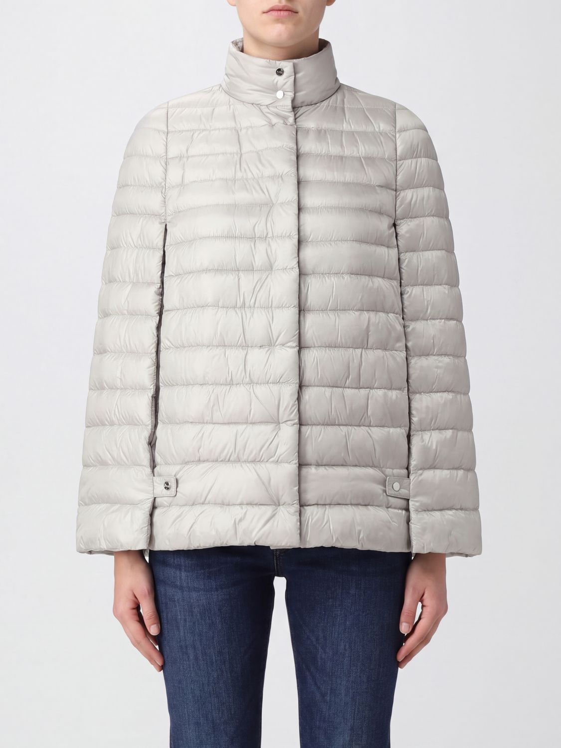 HERNO Short Water-Repellent Puffer Jacket in Nylon with Kimono Sleeves