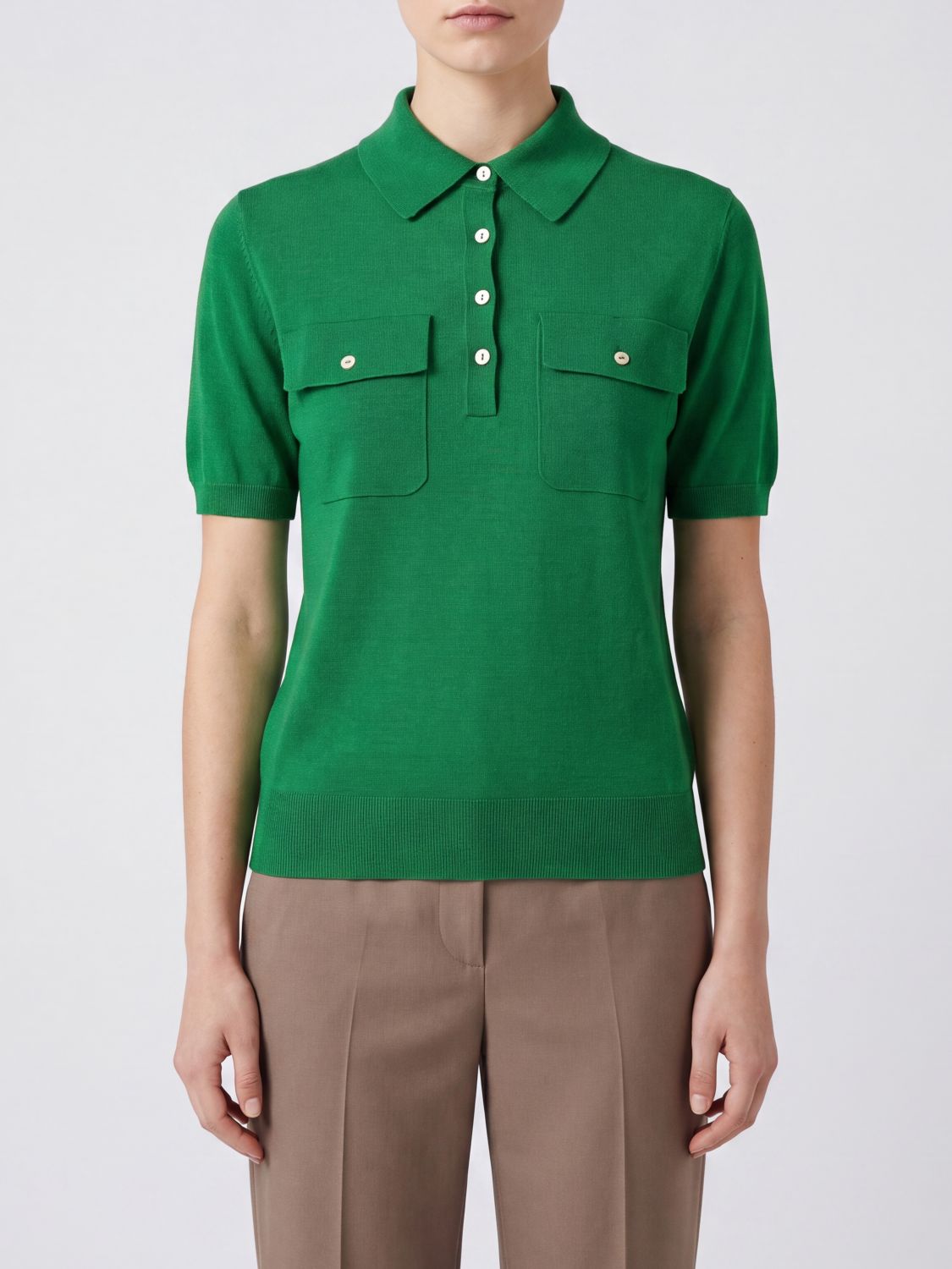 PAROSH Polo Shirt Woman color Green