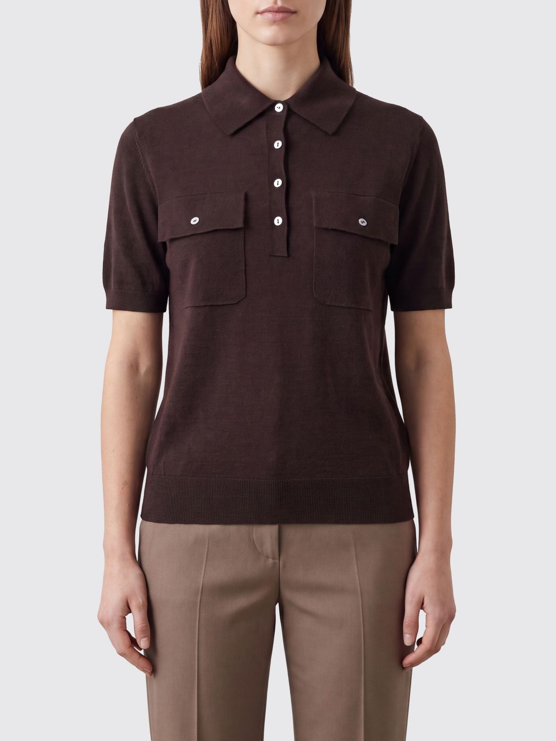 PAROSH Polo Shirt Woman color Brown