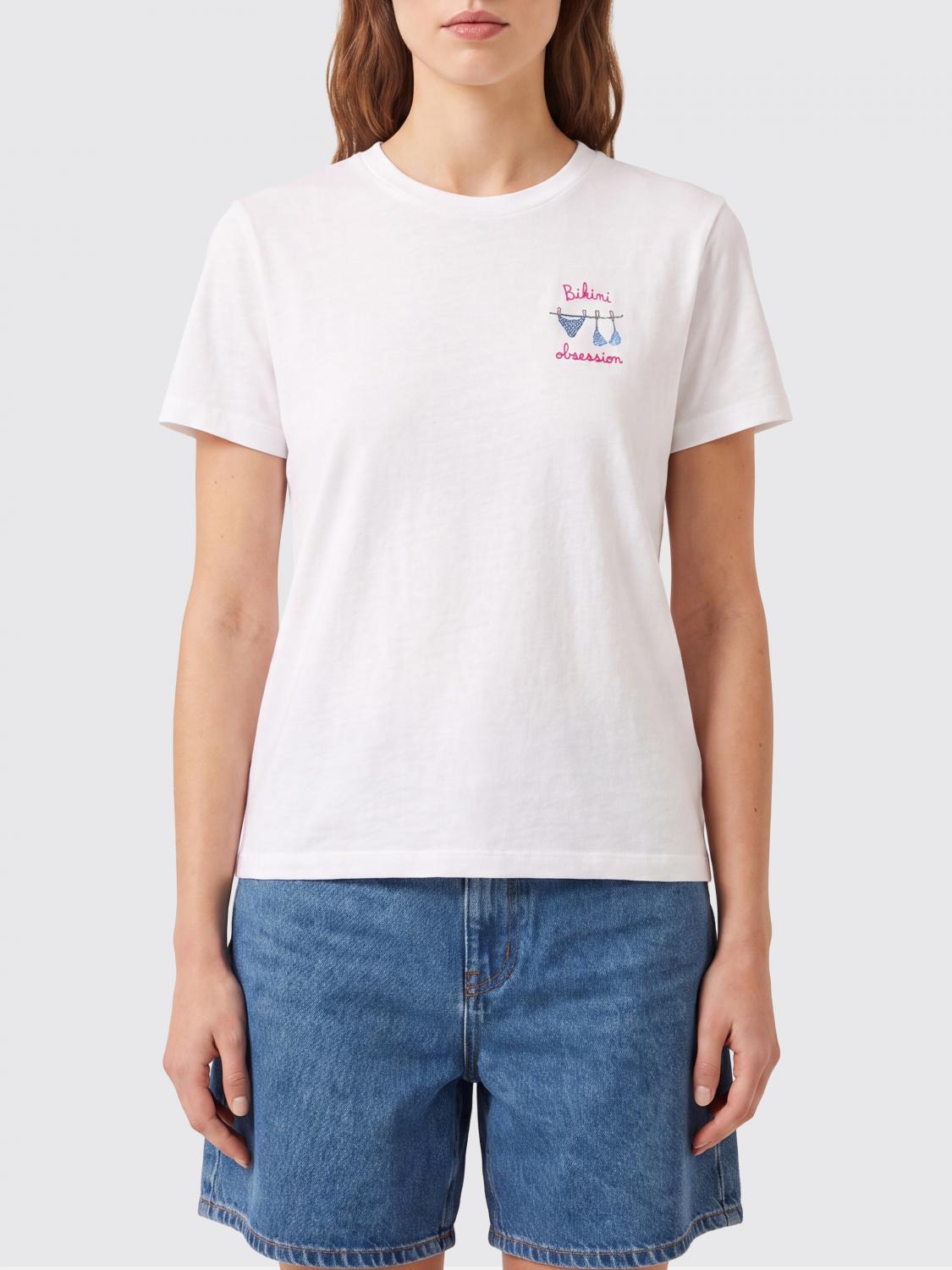 MC2 SAINT BARTH Baumwoll-T-Shirt mit Rundhalsausschnitt und Slogan-Print