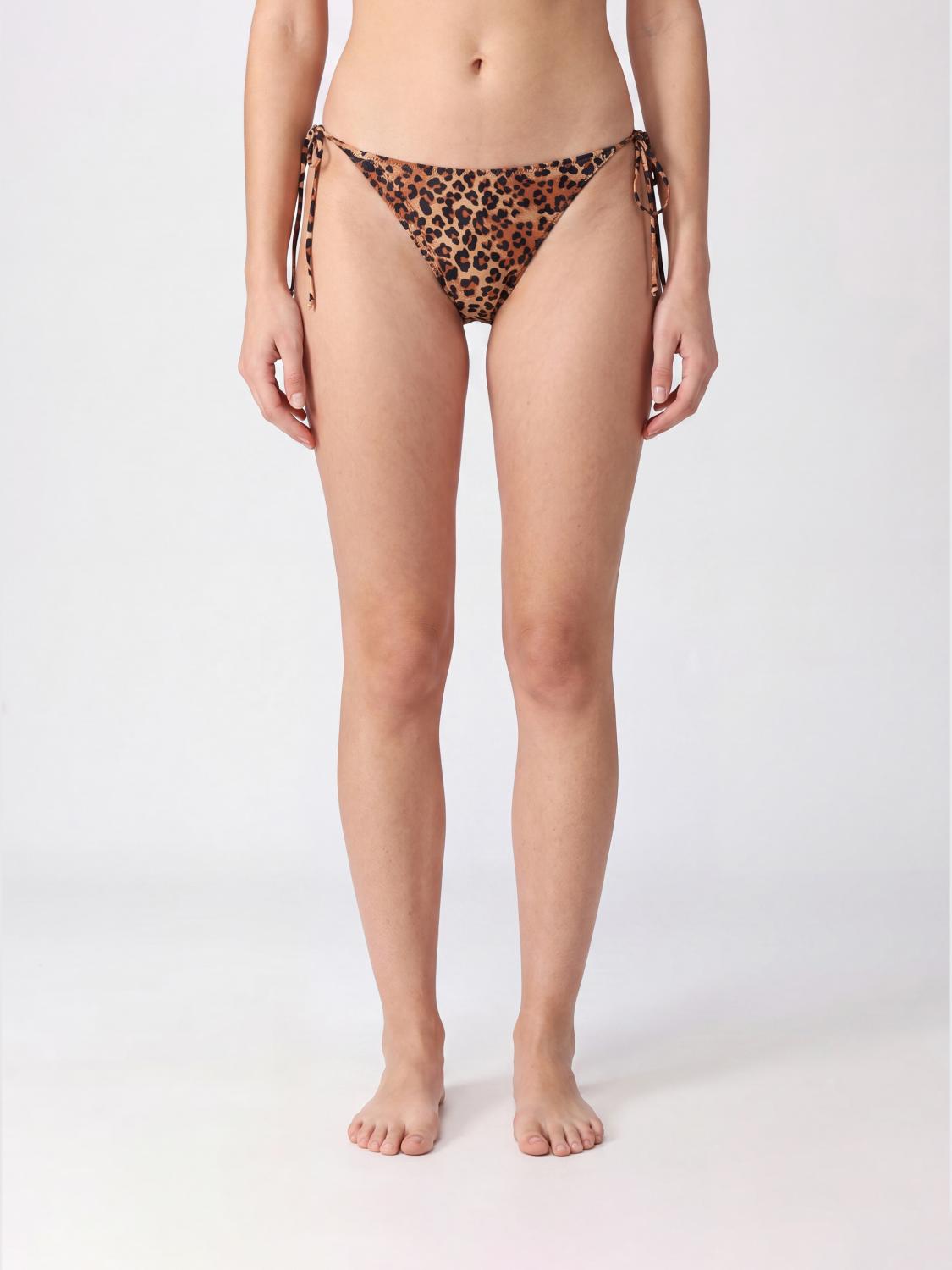 MC2 SAINT BARTH Tief sitzendes Bikini-Unterteil mit Animal-Print und seitlicher Schnürung