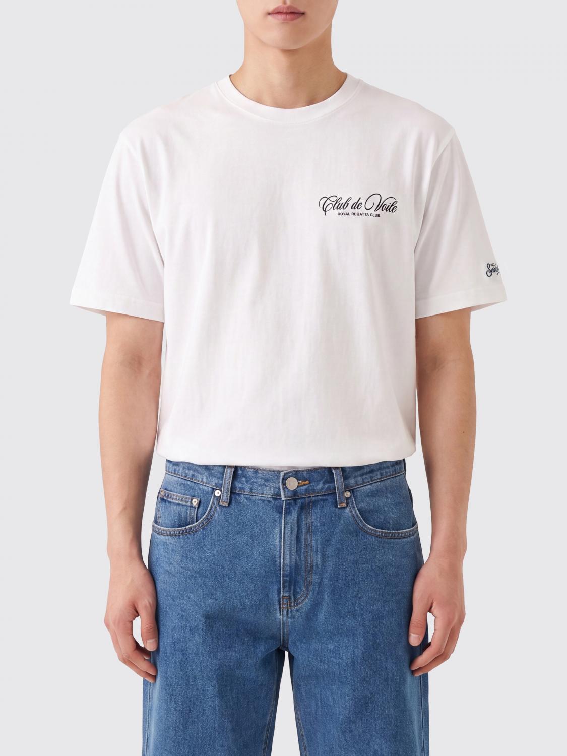 Mc2 Saint Barth Cotton T-shirt with Contrast Logo Print