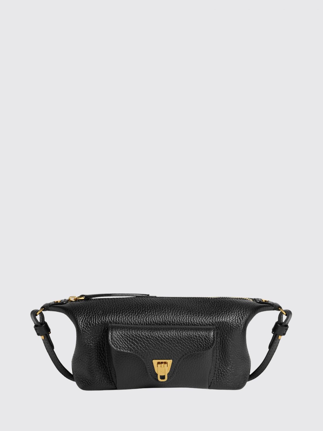 COCCINELLE Beat Generation Mini-Schultertasche aus genarbtem Leder mit Schnalle