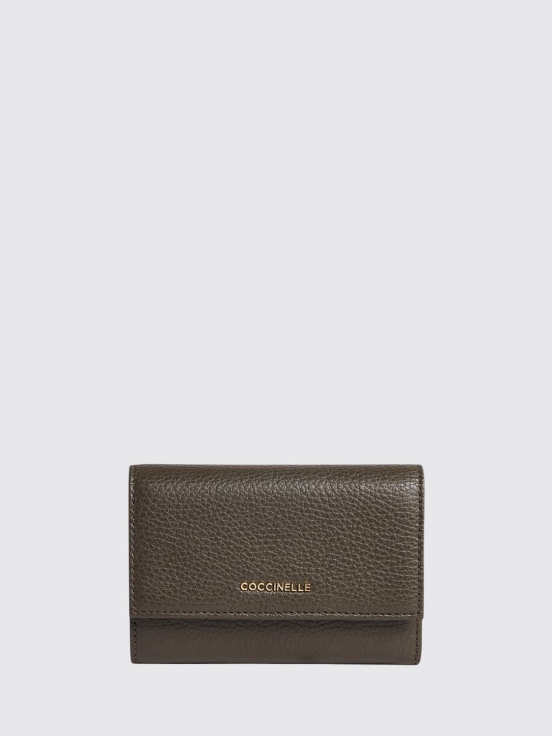 COCCINELLE Dreifach gefaltete Brieftasche Metallic Soft aus genarbtem Leder
