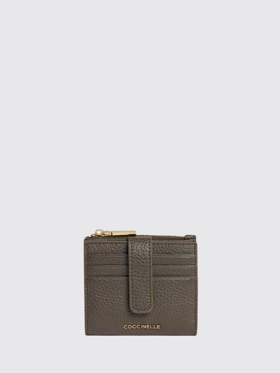 Coccinelle Metallic Soft Bifold Grained Leather Card Holder