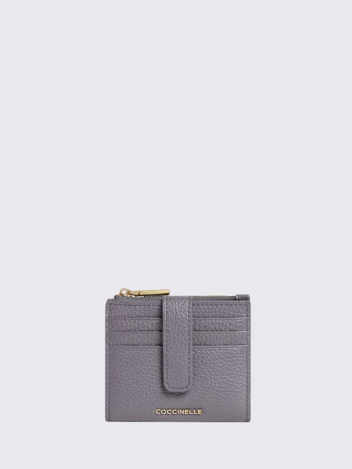 Coccinelle Metallic Soft Bifold Grained Leather Card Holder
