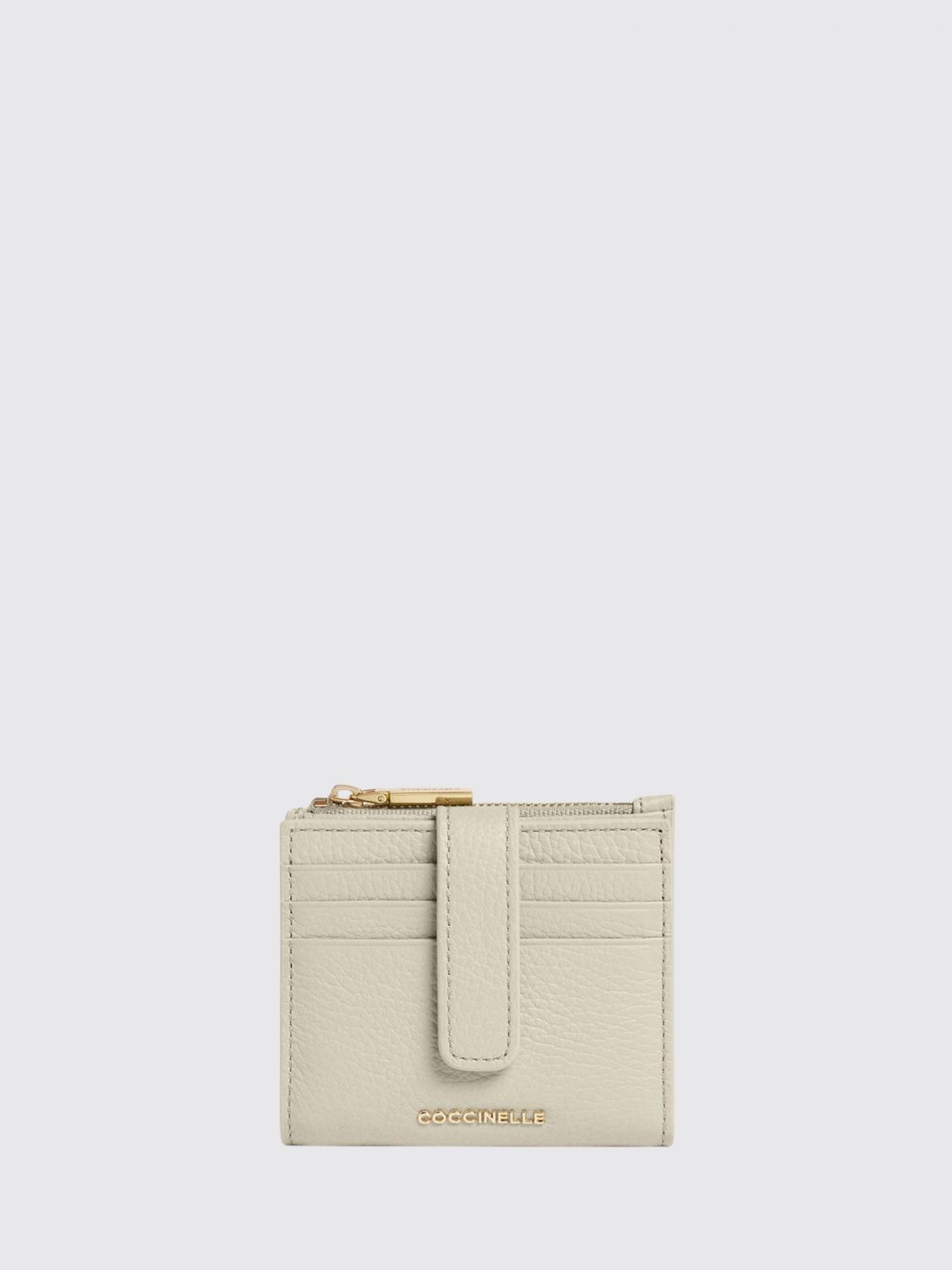 Coccinelle Metallic Soft Bifold Grained Leather Card Holder