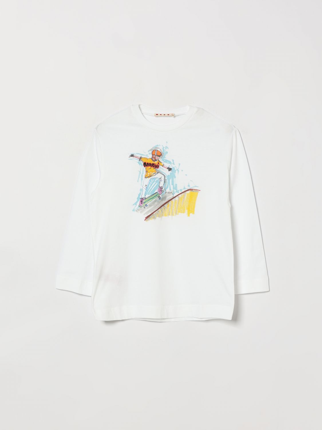 MARNI Langärmeliges T-Shirt für Jungen aus Baumwolle mit Grafikdruck