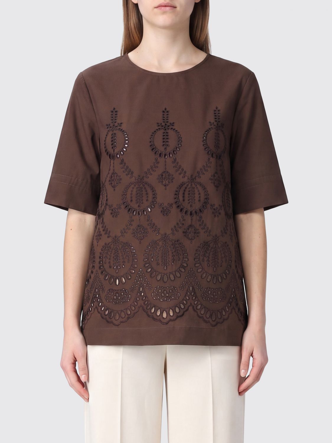 PAROSH Shirt Woman color Brown