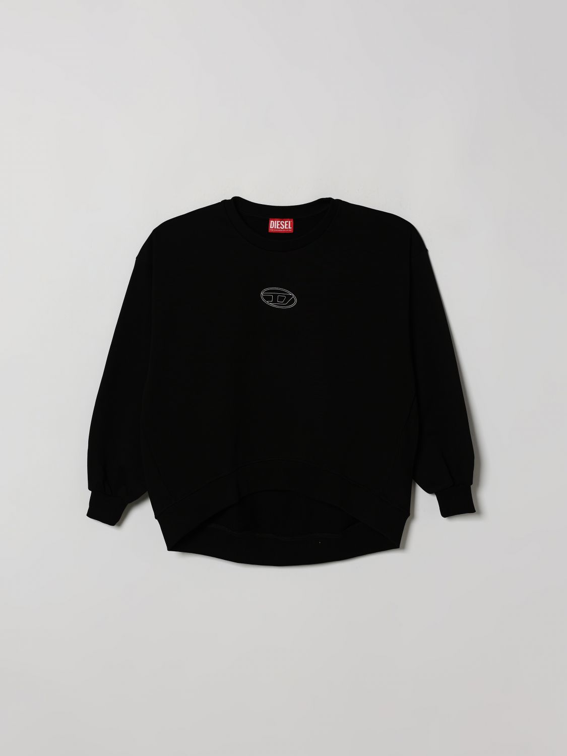 DIESEL Boy's Cotton Crewneck Sweatshirt with Asymmetrical Hem