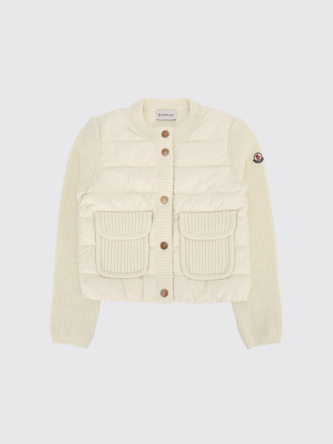 MONCLER Cardigan aus Woll-Kaschmir-Mischung von für Jungen mit aufgesetzter Tasche