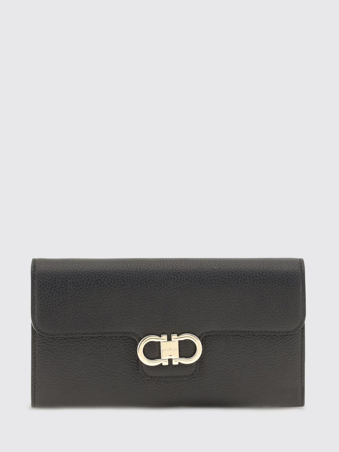 FERRAGAMO Gancini Calfskin Wallet on Chain with Chain Strap