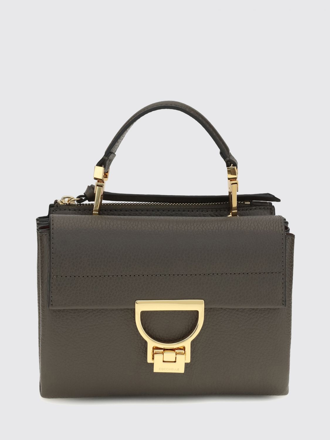 Coccinelle Arlettis Grained Leather Mini Handbag with Shoulder Strap