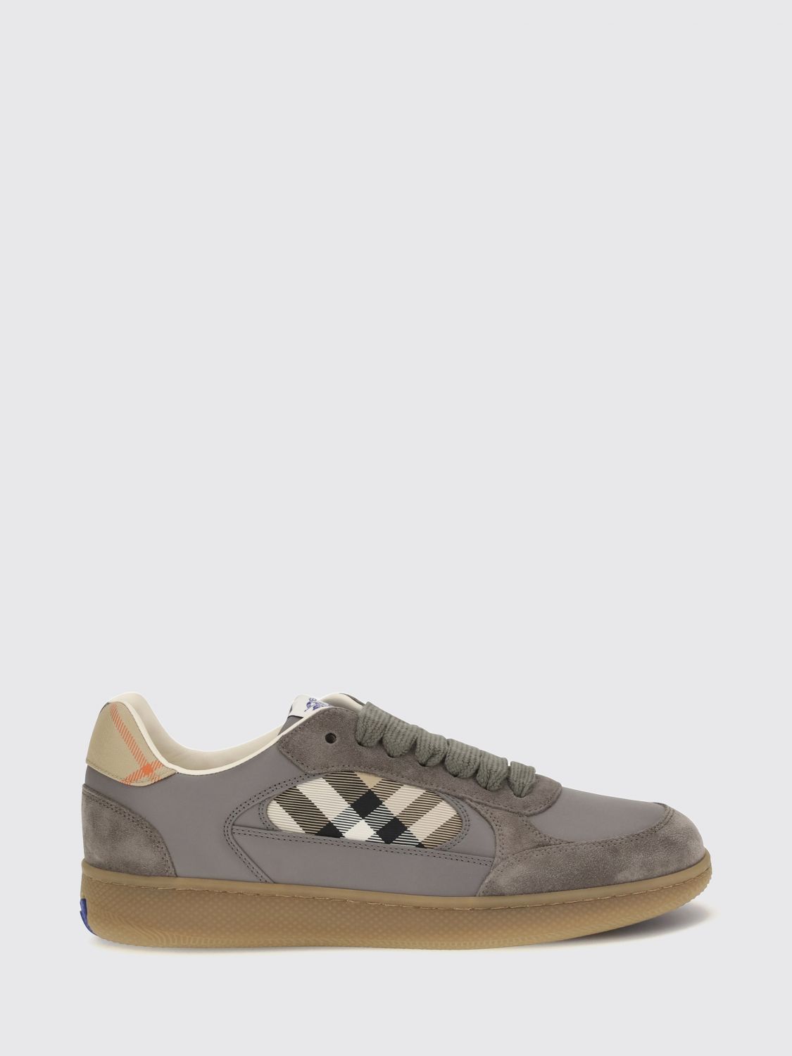BURBERRY Terrace Leder- und Wildleder-Sneaker mit Vintage-Check-Muster