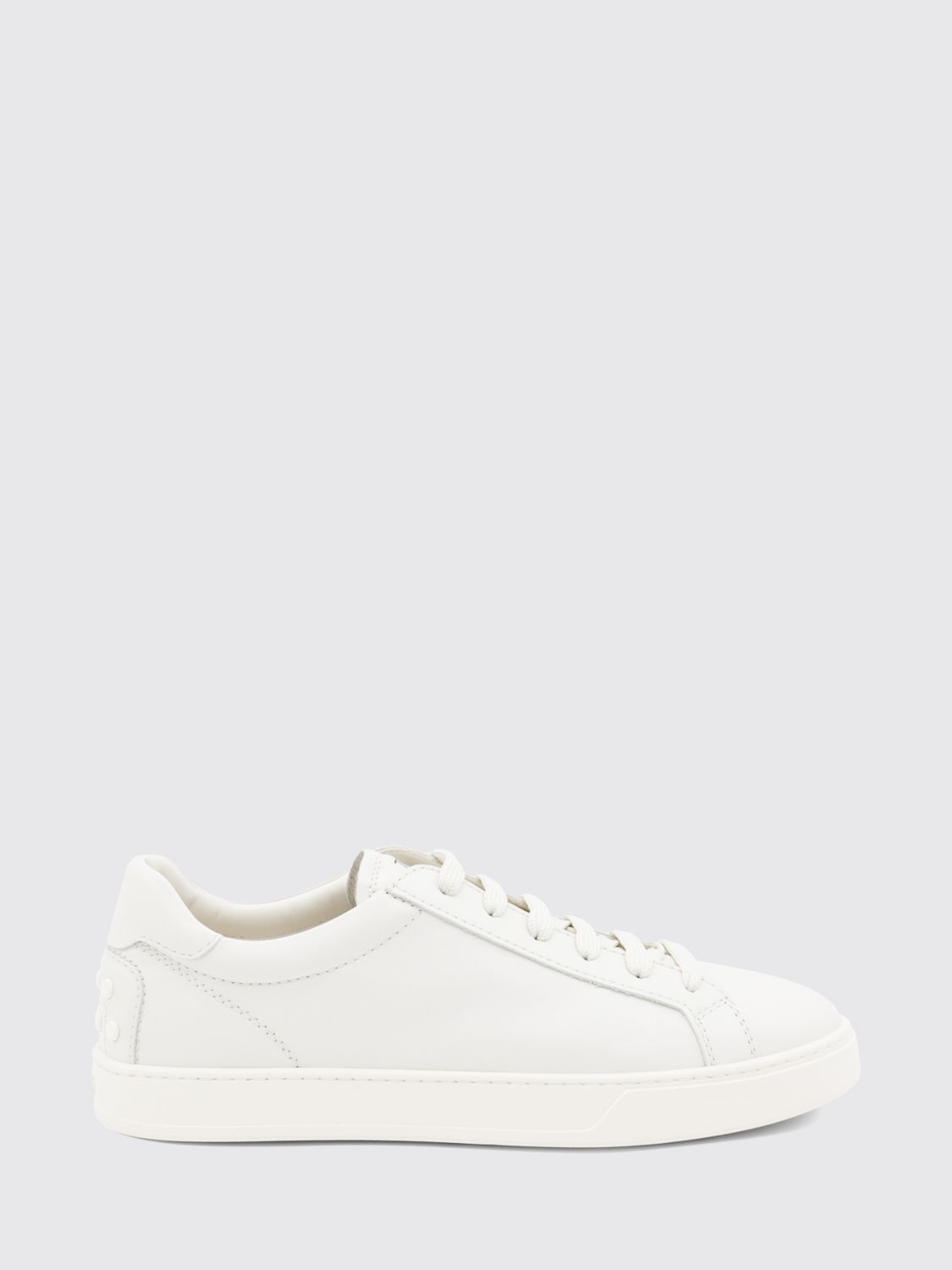 TOD'S Low-Top-Sneaker aus glattem Kalbsleder mit Gommini an der Ferse