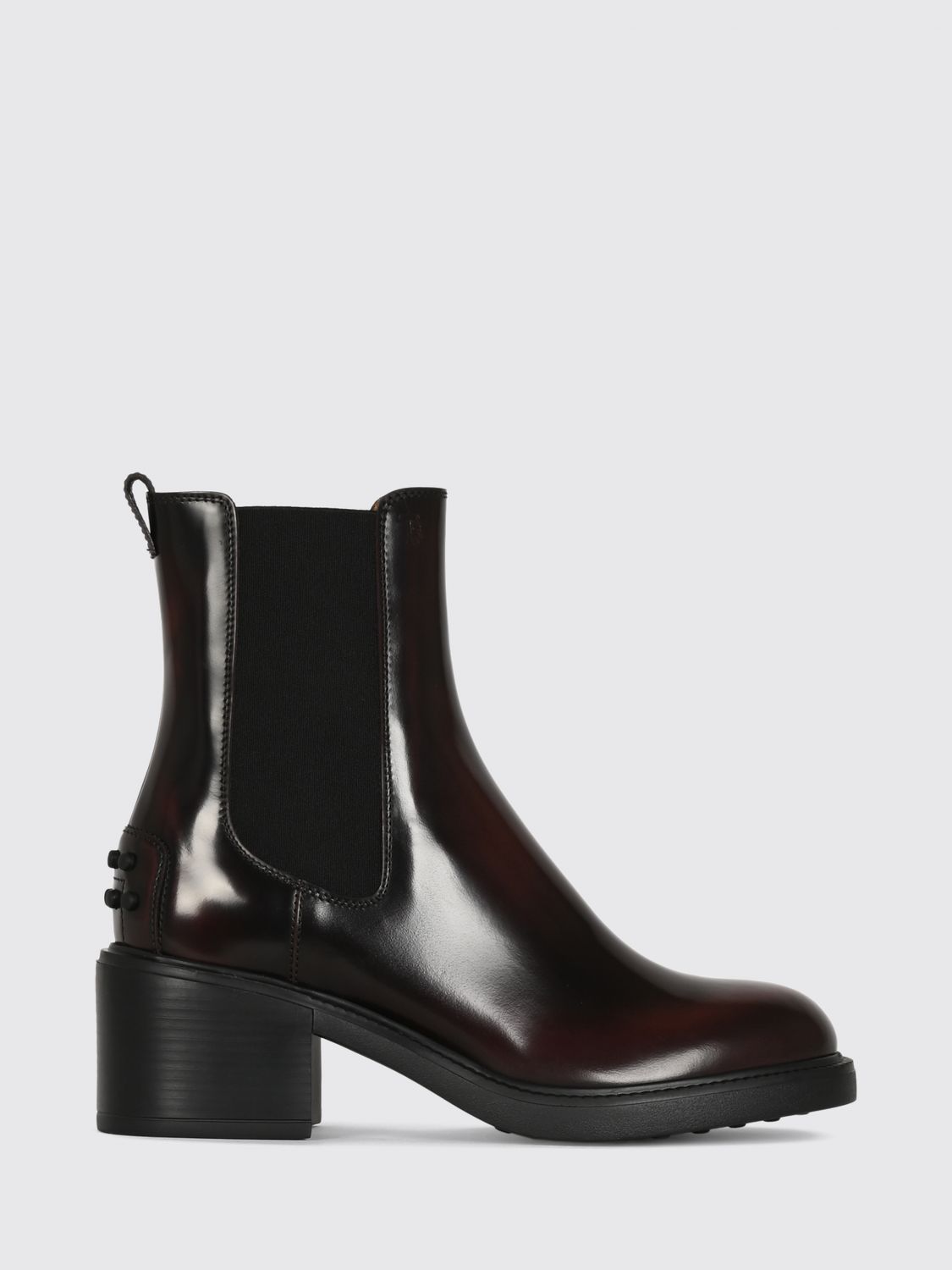 TOD'S T Timeless Brushed Leather Chelsea Boots with Medium Heel