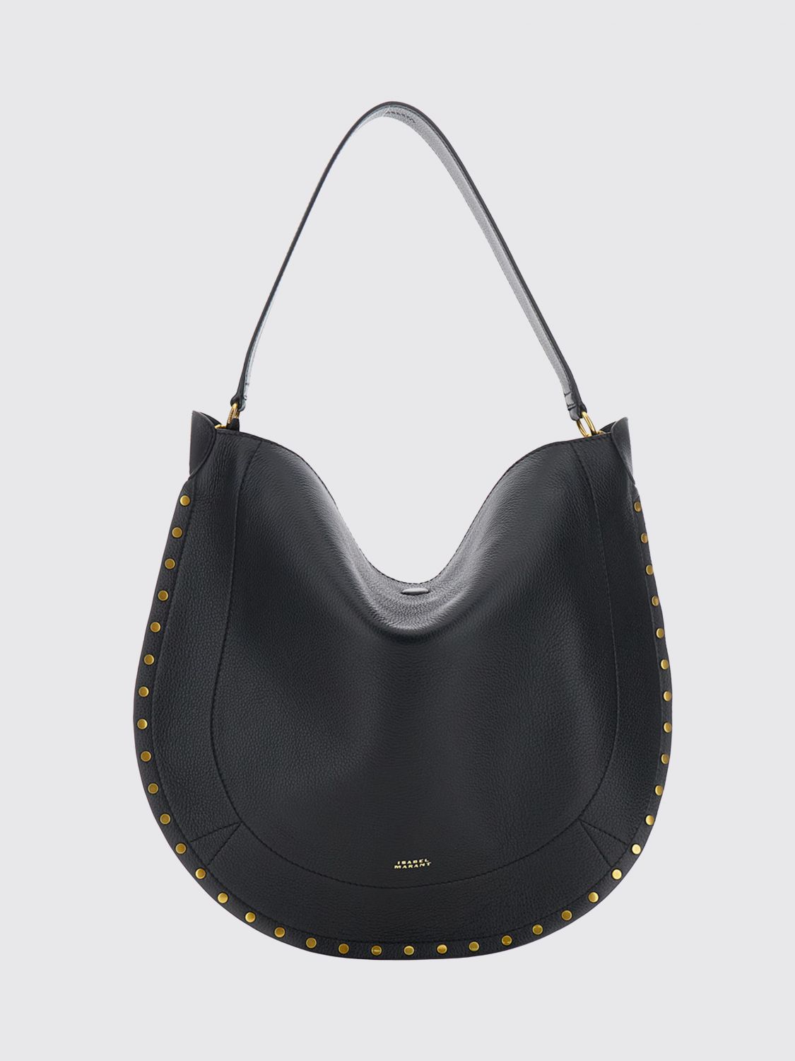 ISABEL MARANT Oskan Studded Calfskin Hobo Bag with Removable Pouch