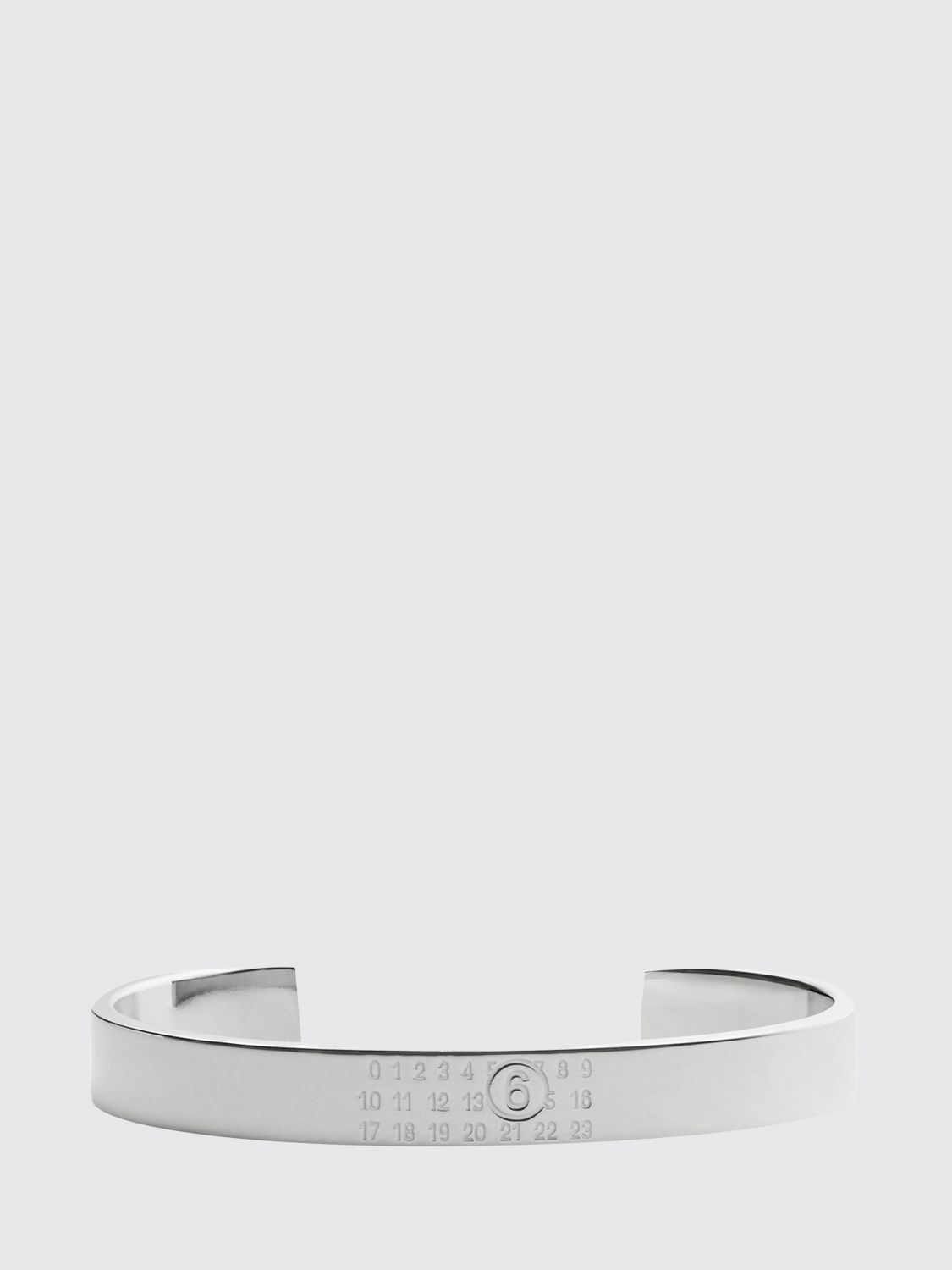 MM6 MAISON MARGIELA Armreif mit numerischem Logo aus verchromtem Messing